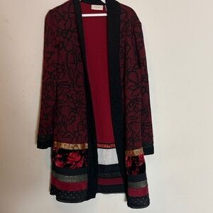 WOMEN'S Maroon Polyester CHICO'S Robe 0 = S